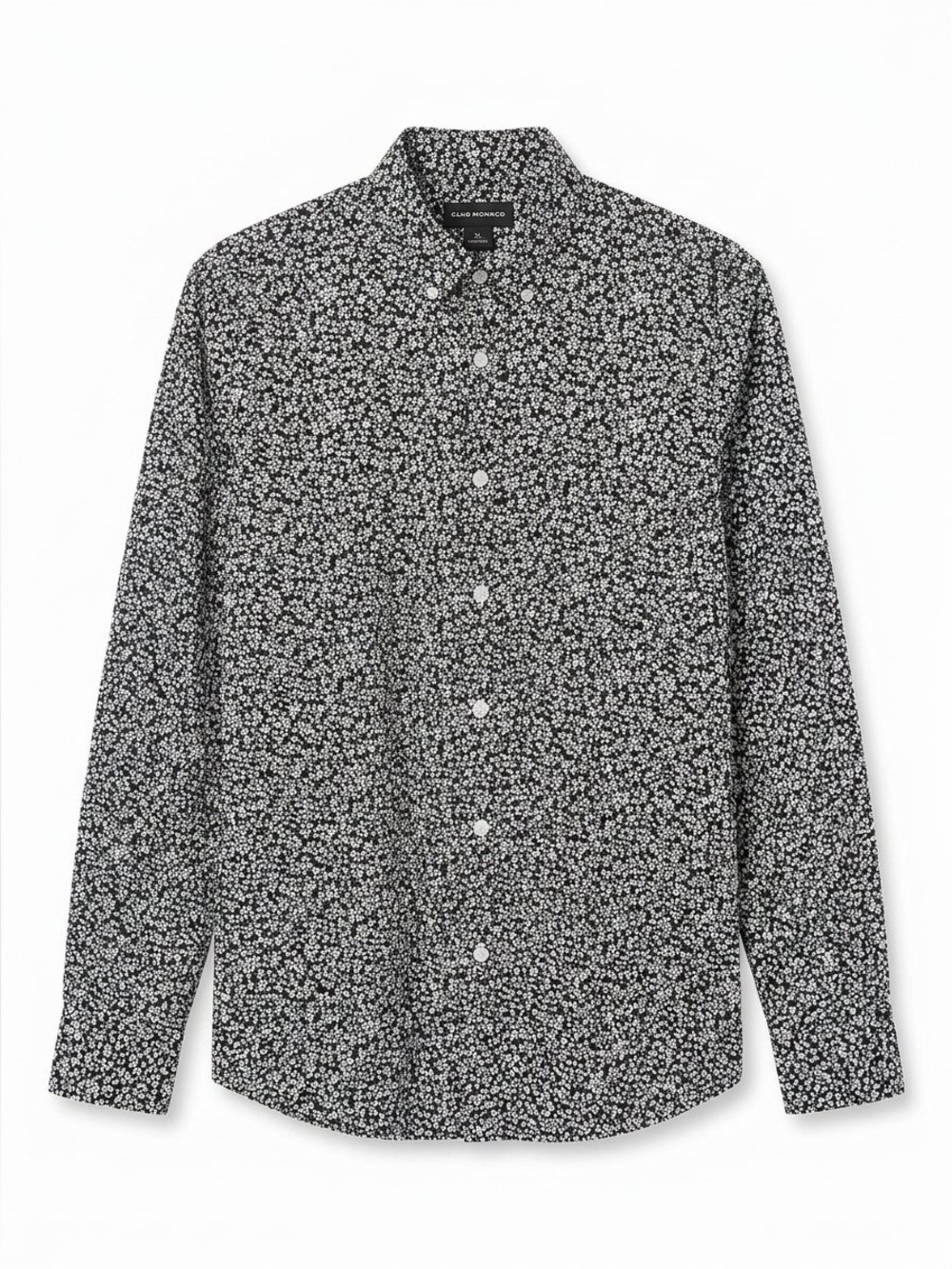 Club Monaco Slim Fit XL Men's Black Floral Button-Down Shirt Japanese Fabric